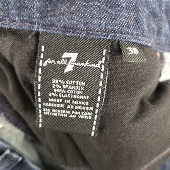 7 For All Mankind 7FAM Slimmy Jeans Dark Blue Wash Denim Mens Size 38 x 28.25 - Picture 9 of 10